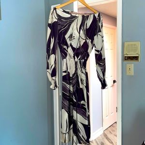 Zara Vintage Silky elastic waisted burgundy dress